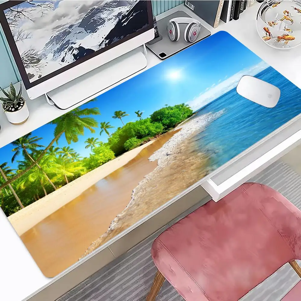 Tropical Beach Palm Mouse Pad HD Mouse Pad Pad Extended Gaming Keyboard Desk Mat Large 90x40cm XXL Gamer Mouse Pad