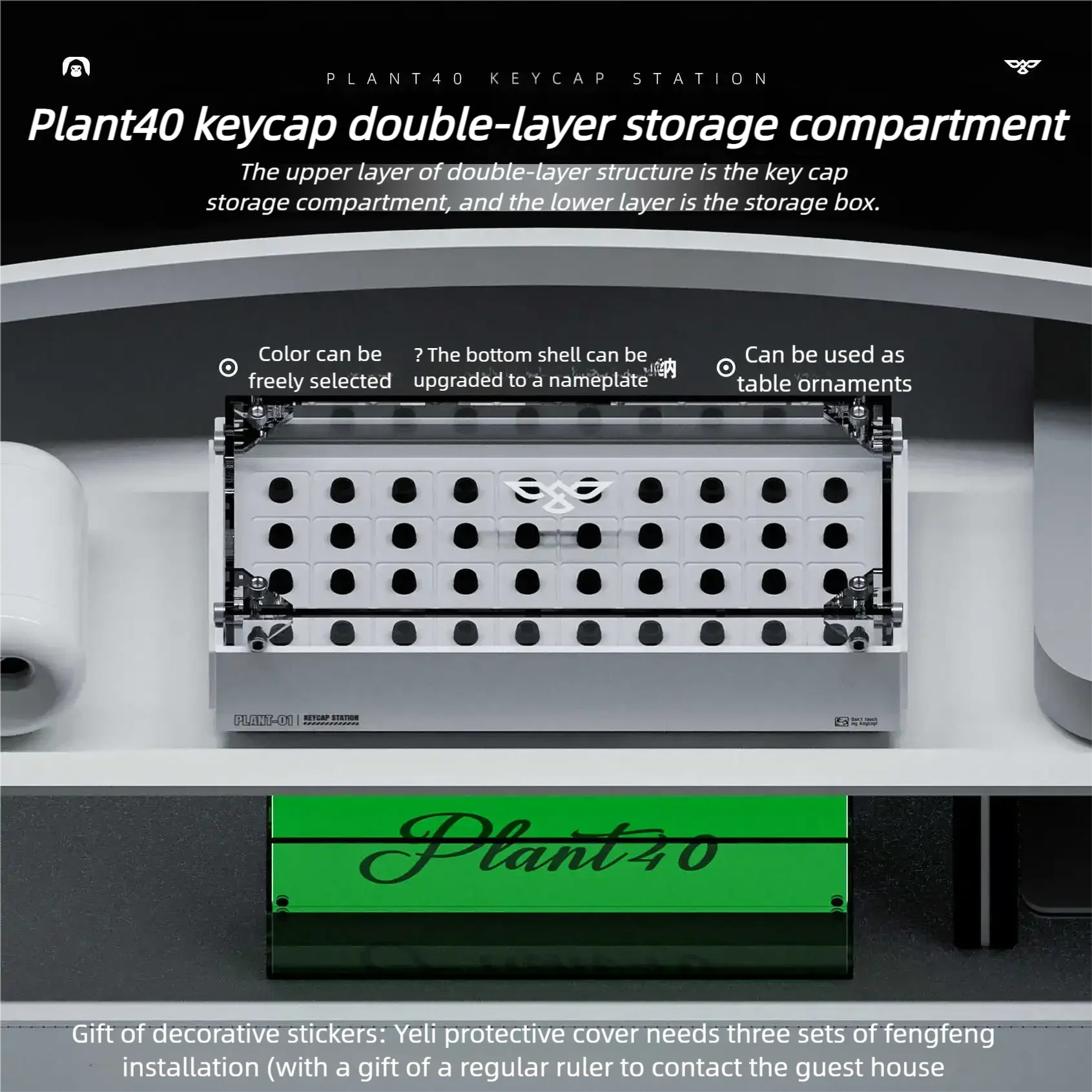 

Plant40 Keycap Storage Box 3D Printing Ornament Hibernation Cabin Dustproof Display Box Gaming Mechanical Keyboard Keycaps