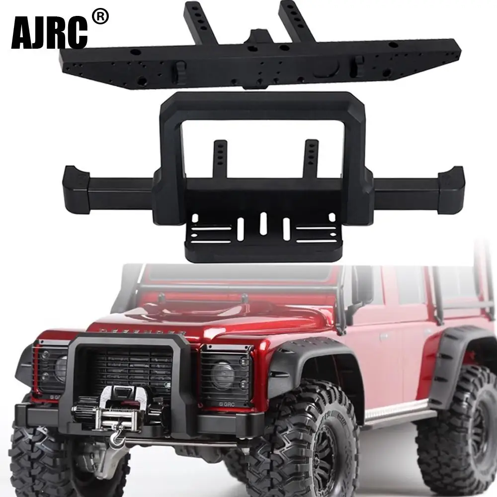 Metal Front Rear Bumper Set With Winch Mount And Grill For 1/10 Rc Car Crawler Traxxas Trx4 Defender Body Upgrade