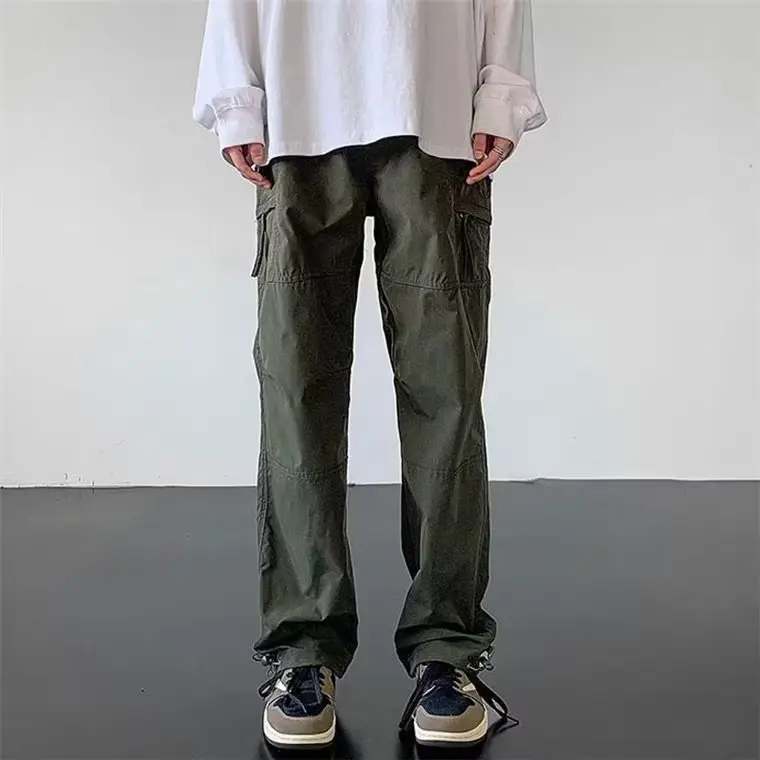 Men's Clothing Man Pants Summer New Y2k Cargo Pants Korean Popular Clothes Work Wear Solid Loose Versatile Popular Casual Pants