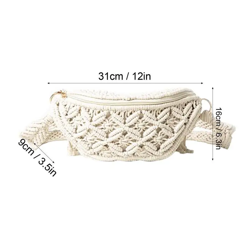 Boho torby czeska torebka Crossbody ręcznie tkana bawełniana torba na ramię szydełkowane frędzle plażowa czeska torebka dla kobiet dziewcząt