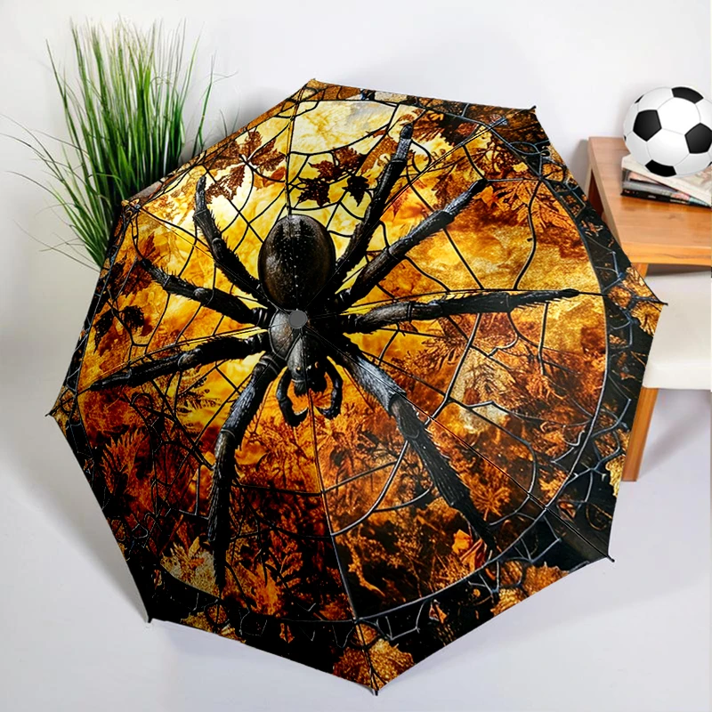 1PC Retro Spider Umbrella Automatic Open/close, Sturdy Iron Frame & 8-Rib Struct, Umbrella for Women & Men, Christmas Gifts