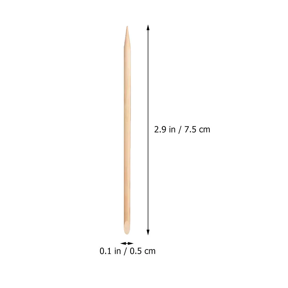 100Pcs Wooden Cuticle Sticks Nail Art Manicure Pedicure Tools Disposable Nail Polish Stick for Home Beauty Salon Use