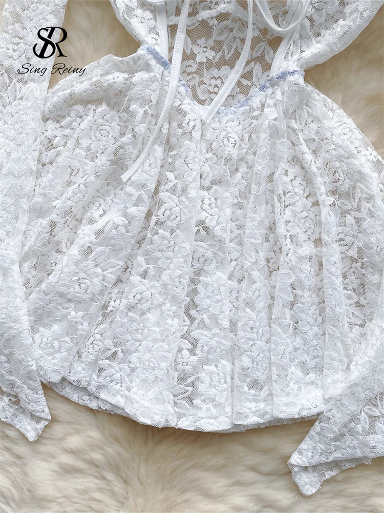 blue prom dress short White Tulle and Blue Flowers Short Prom Dress, Cute A-Line Homecoming
