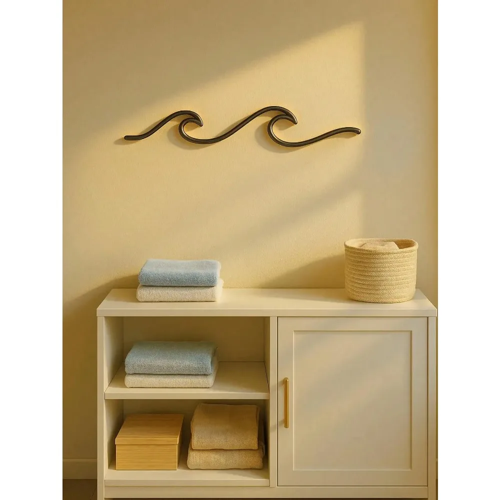 CIFBUY Christmas Ocean Wave Line Metal Tin Sign Waterproof Rust Proof Iron Craft Wall Art Decor For Bedroom Birthday Gift