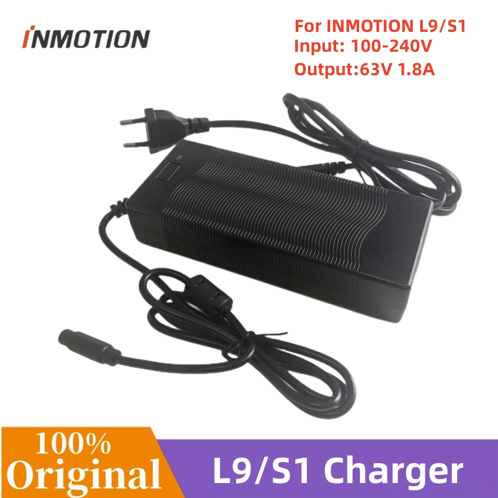 

Original 63V 1.8A Li-on Battery Scooter Battery Charger Power Supply Adapters Use For INMOTION L9/S1 Electric Skateboard parts