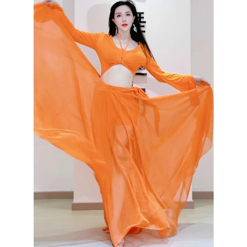 Kostium do tańca brzucha Swegal na zamówienie, strój do ćwiczeń, kostium do tańca orientalnego, imitacja jedwabiu 1300 stopni, duża spódnica z szerokim zamachem.