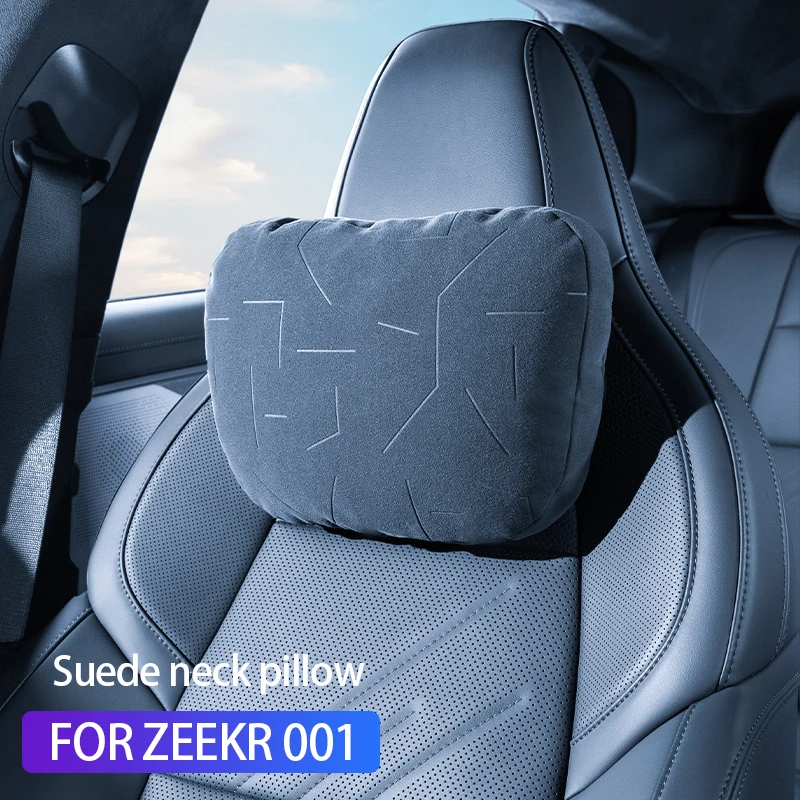 For ZEEKR 001 2025 2024 Suede neck pillow lumbar support Headrest backrest cushion car seat accessories