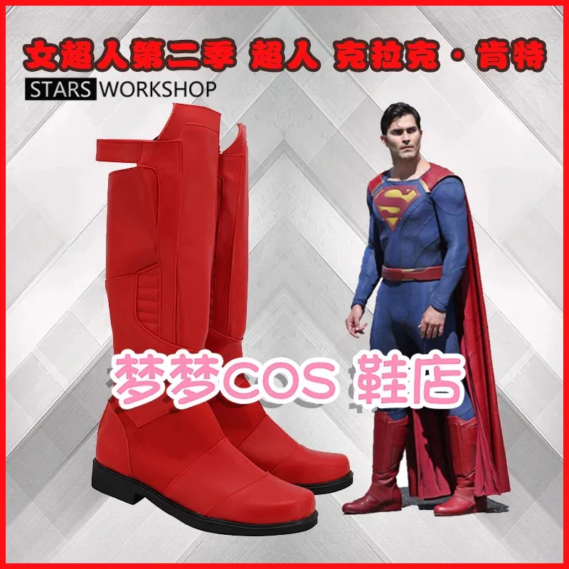 qq34supergirl-clark-kent-cosplay-chaussures-film-americain-rouge-longues-bottes-en-cuir-pour-halloween-noel-sur-mesure