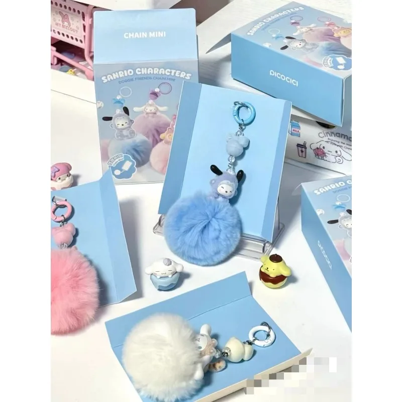 

Sanrio Character Figure Pochacco Pompompurin Cinnamoroll Mini Bagpendant Keychain Blind Box Toy