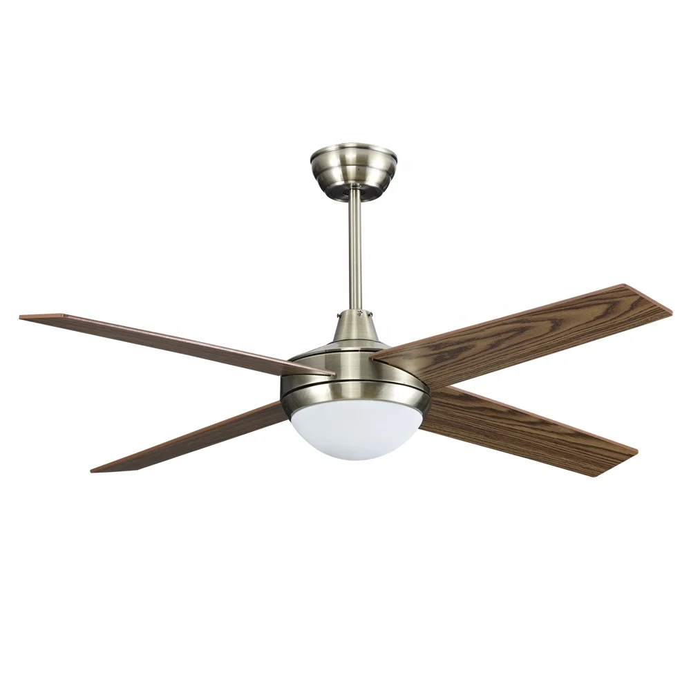 48 inch 52 inch bronze finish light weight AC ceiling fan with light and reversible wood blades CB SAA approved