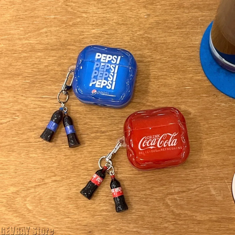 Für Apple AirPods Pro3 AirPods 1 2 4 3 Pro 2 Hülle Mineralwasser Getränke Bierflaschen Ohrhörer Schutzhülle mit Anhänger