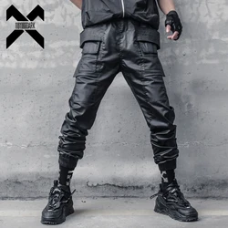 11 bybb's DARK 2022 봄 힙합 카고 바지 남성 전술 기능성 조깅 바지 신축성있는 허리 Streetwear Pant Black W602