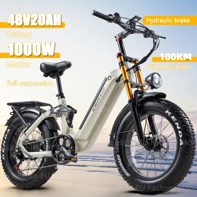 

Депозитная цена A20 Горный внедорожный электровелосипед 1000 Вт 48V20AH с диапазоном 120 км Регулируемая большая передняя вилка для обоих плеч Hyd