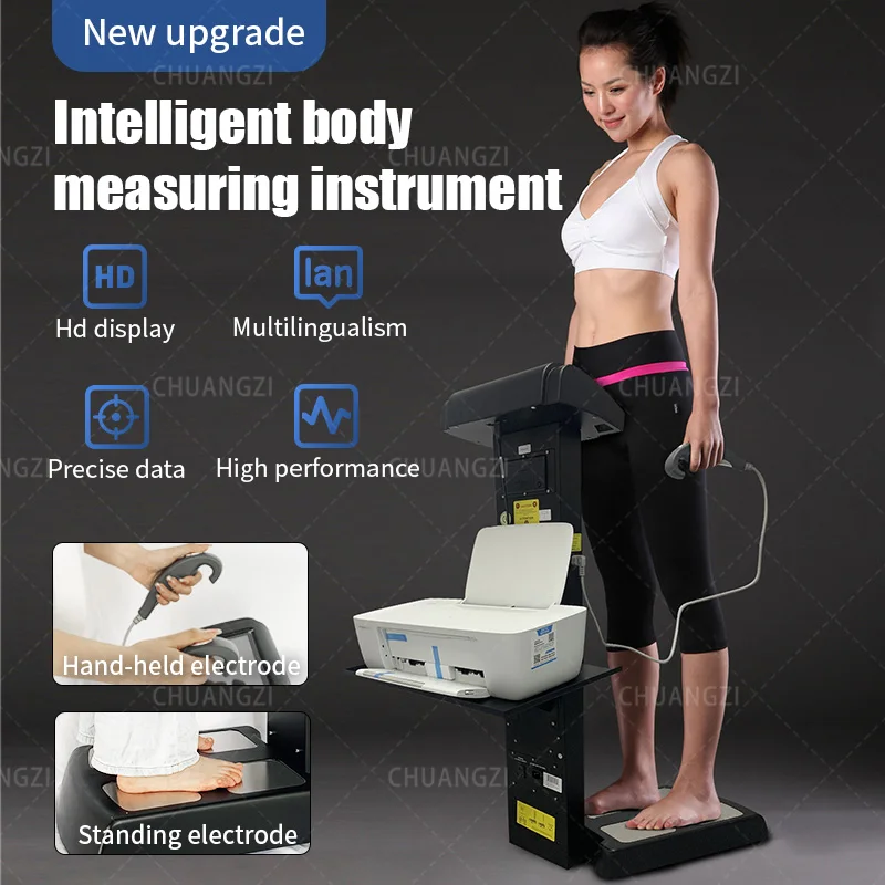 

Hot fessional Intelligent Human Body Fat Scale Element Health Analyzer Machine Printer Body Composition with Result Sheet