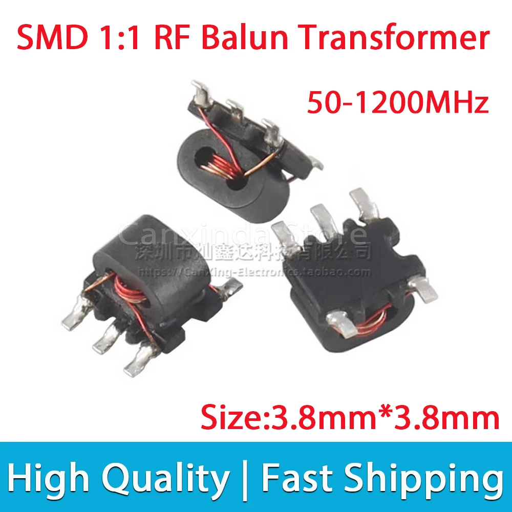 2/5/10pcs SMD 1:1 Balun Transformer 50-1200MHz RF Signal Transmission High Frequency Gigabit Isolation Balance Unbalance