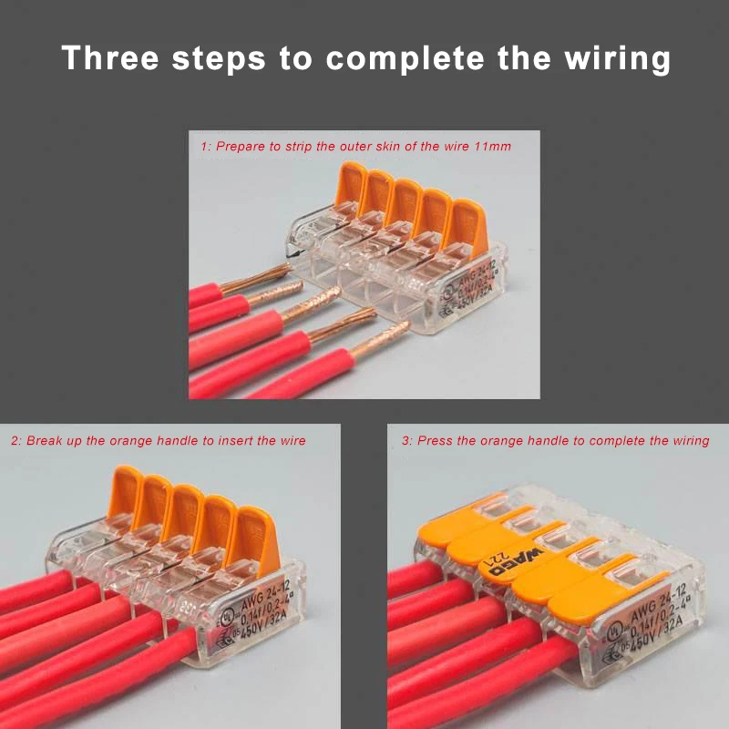 Electrical Lever Wire Connectors 5 Port Electric Cable Clamp Mini Quick Wire Terminal Connector For VORON 2.4 Trident Printer