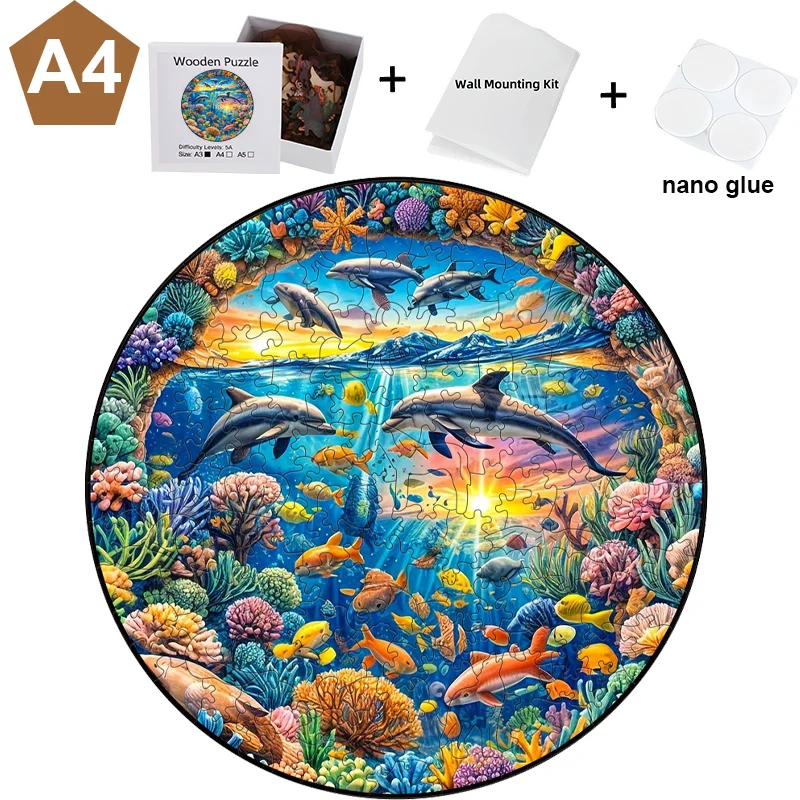 나무 지그 소 퍼즐 DIY 공예 어린이를위한 동물 나무 퍼즐 성인 교육 두뇌 트레이너 가족 대화 형 게임