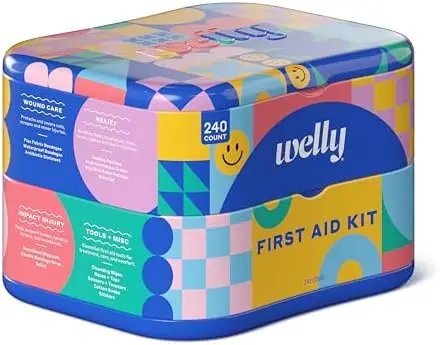 Comprehensive First Aid Kit - Eligible - Adhesive Bandages, Tape and Non-Stick Pads, Strips, Cleansing Wipes, Oinents