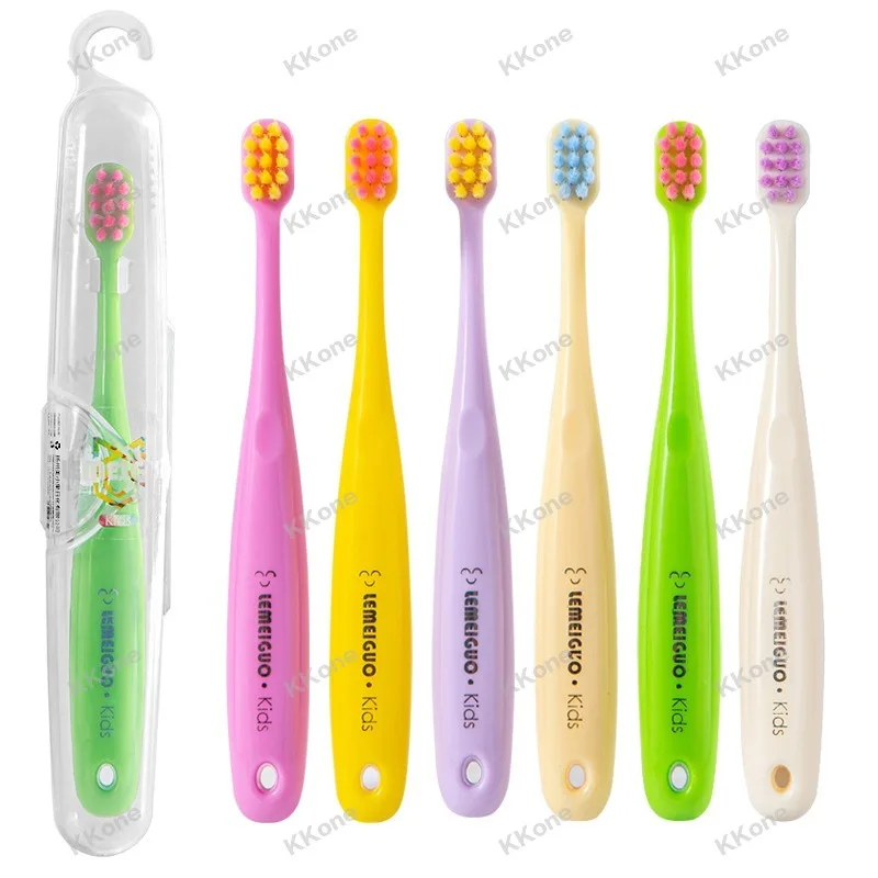 30Pcs Kids Soft Bristle Toothbrush High-End Transparent Box Individually Packaged 6 Colors Available Protect Kids Oral Hygiene