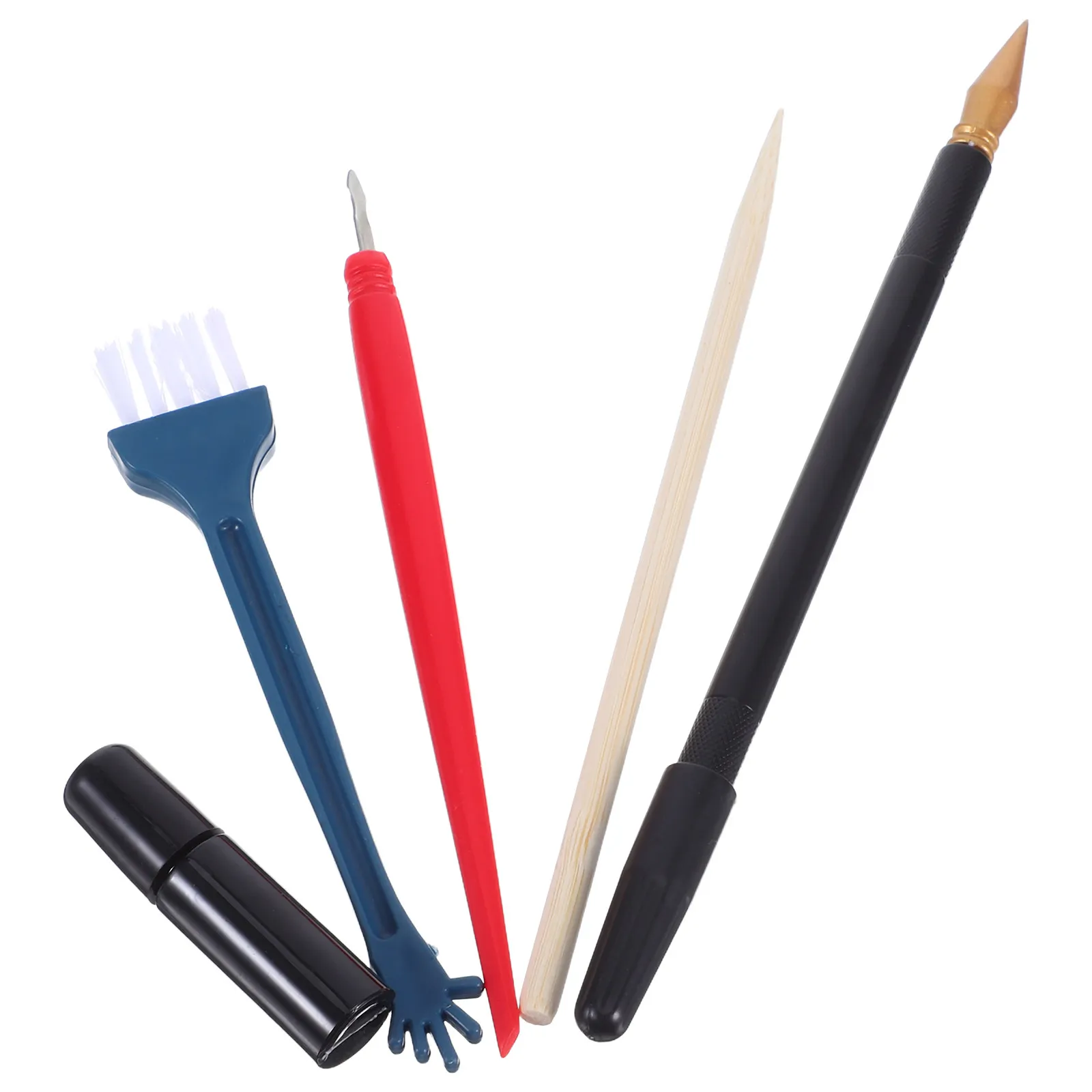 5Pcs Scratch Detail Pens Set Wooden Ergonomic Handles for Precise Intricate Drawing on Scratch Paper Art Craft Engraving Tools