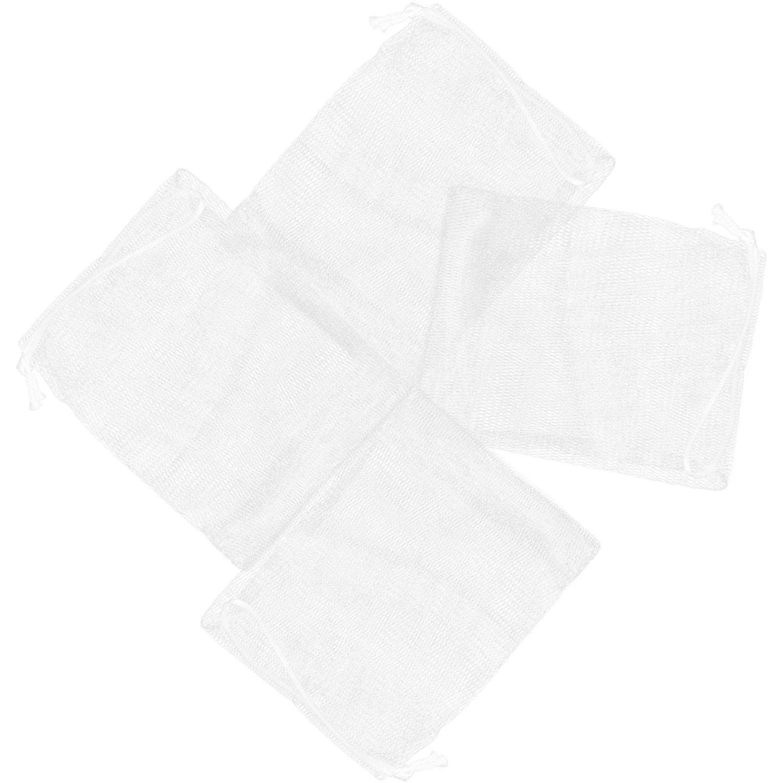 

4pcs Colorful Exfoliating Soap Pouch Net For Body Facial Cleansing Durable Drawstring Soap Saver Storage