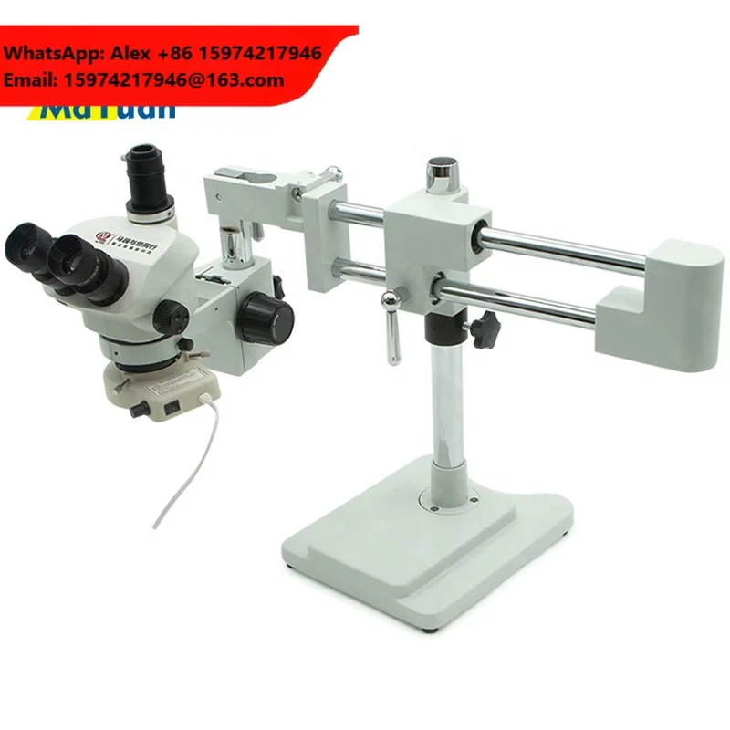 7x - 50x Trinocular Boom Stand Arm Mobile Phone SMD Repairing Microscope For Precision PCB Soldering Tool