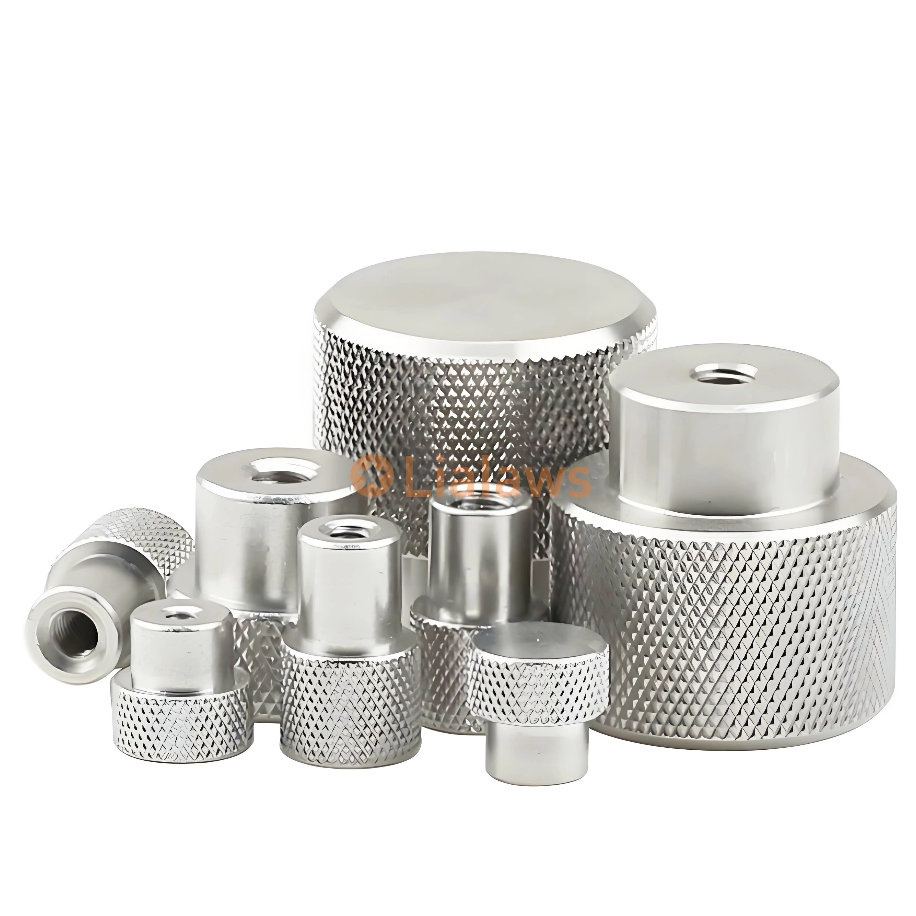 1 Stück 1/4 3/8 Edelstahl-Rändelmutter, hoher Kopf oder kleiner Schritt durch/blindes Loch, gerändelt, handfest anziehen, Bolzen, dekorativer Nai