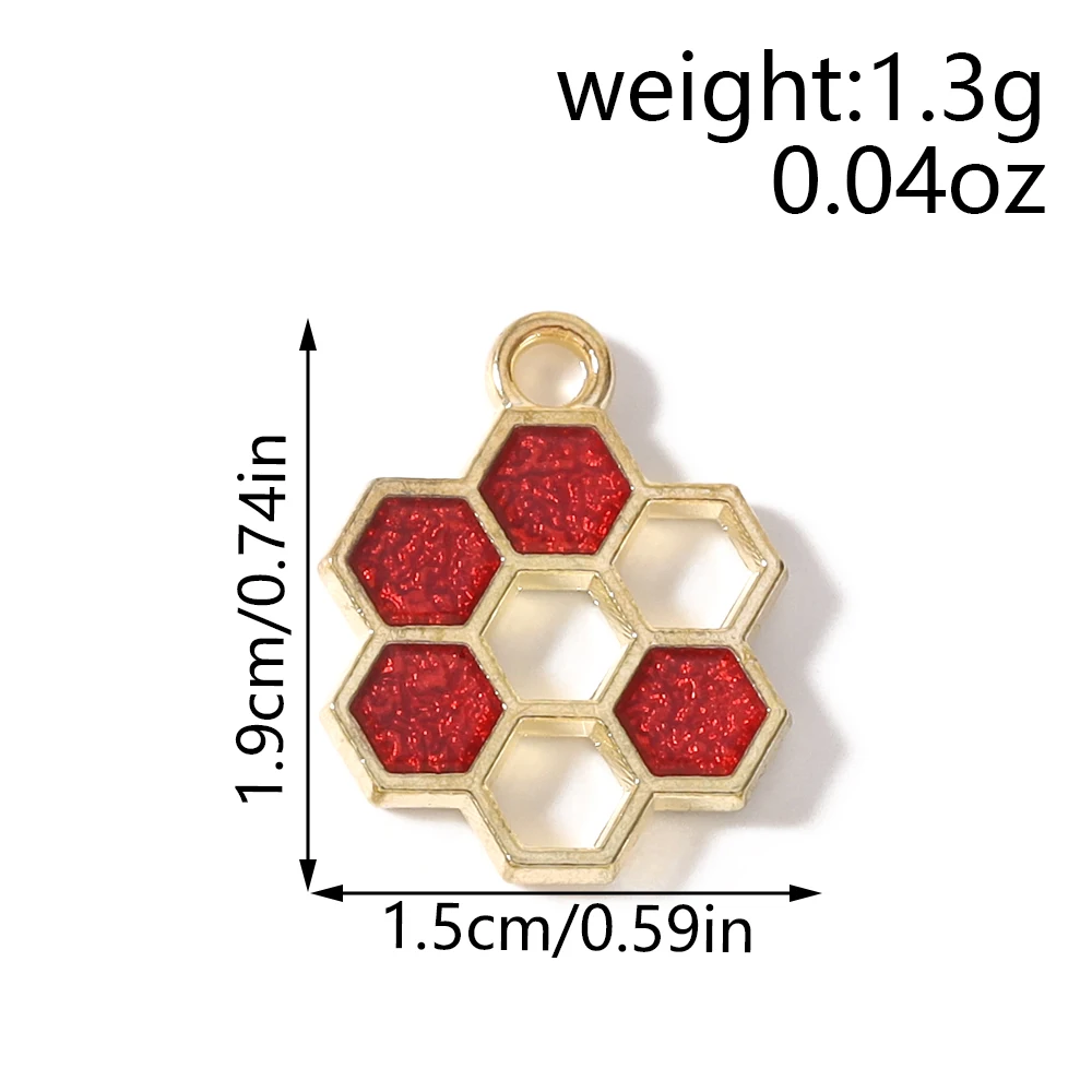 Leslie 20 Stück Emaille-Anhänger, 15 x 19 mm, niedliche Honigbienen-Anhänger für die Schmuckherstellung, Damen-Ohrringe, Armband, Halskette, DIY – Detail 2