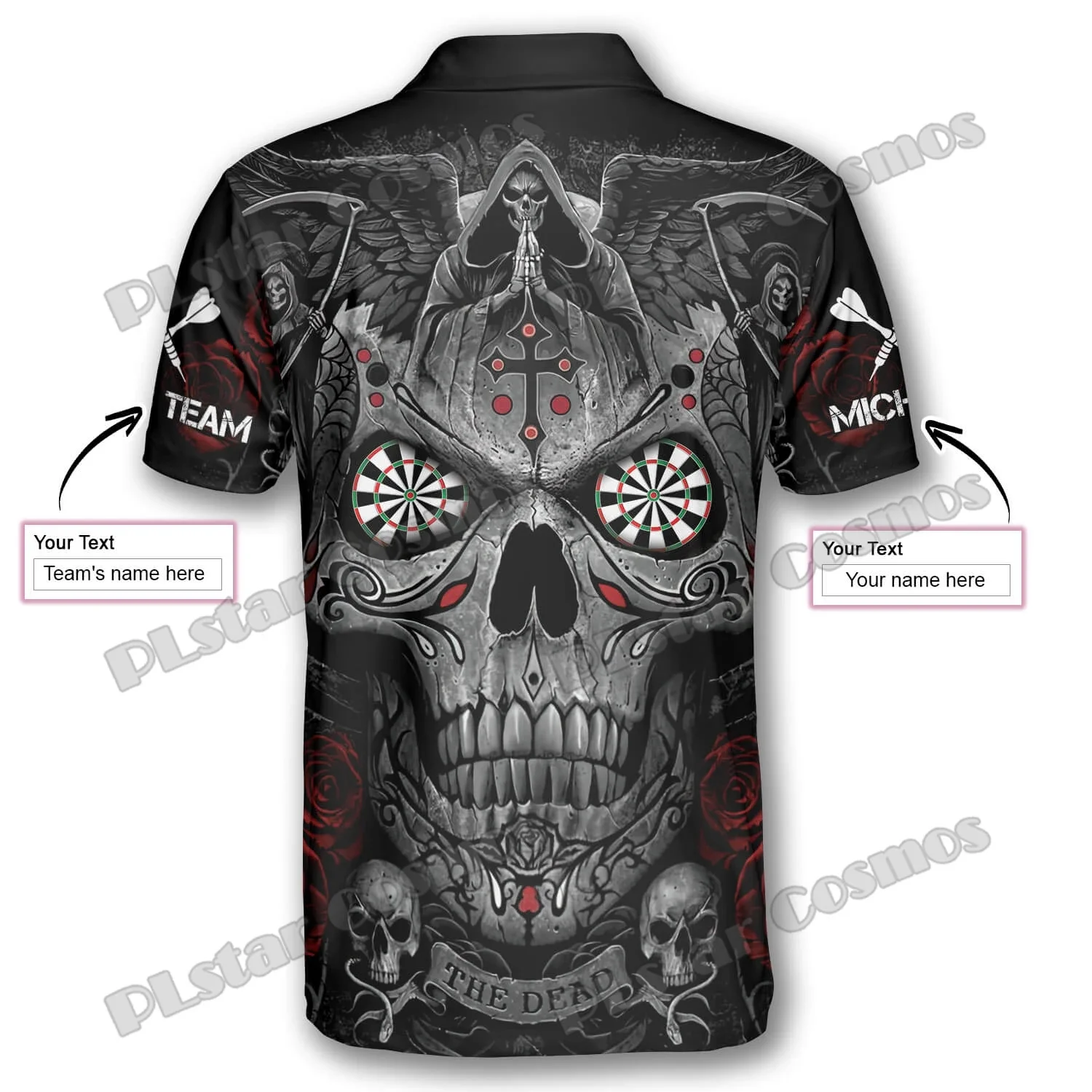 Spielen Darts spielen harte Flamme benutzer definierte Darts 3d überall auf gedruckten Mode Herren Polo-Shirts Sommer lässig Unisex Erwachsenen Polo-Shirt plp31