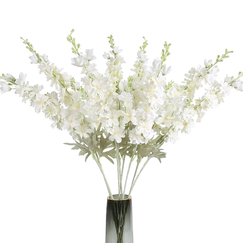 2Pcs Delphinium Artificial Flower 85cm Long Larkspur Stem Silk Flower Bouquet for Home Room Garden Outdoor Wedding Decoration image 3