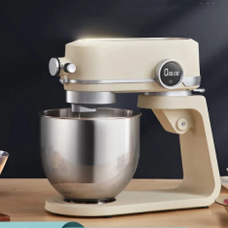 Pengaduk adonan rumah tangga 5.2L, mesin pengaduk adonan multifungsi komersial kecil senyap untuk memanggang susu segar dan adonan