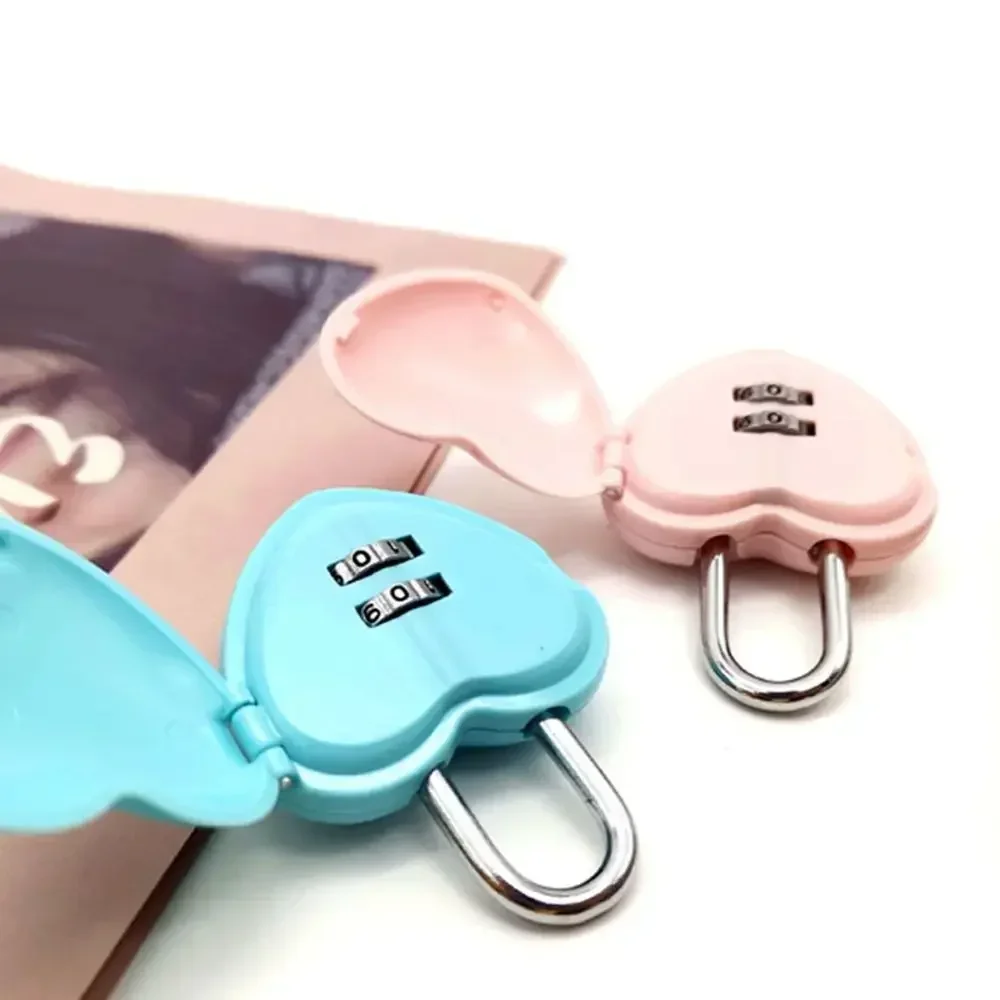 Travel Mini Dial Digits Heart Shaped Lock Code Number Password Combination Padlock Love Luggage Suitcase Metal Safety Lock