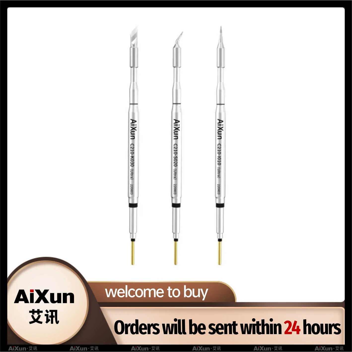 AIXUN C210-I010 C210-K030 C210-S0 Soldering Tips for T3B T402 T410 T420D T420  Precision Soldering Rework of Mobile Repair