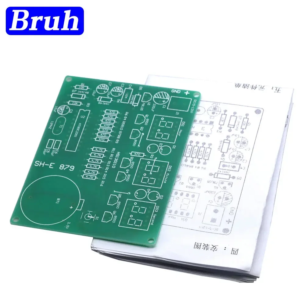 DIY Kits AT89C2051 Electronic Clock Digital Tube LED Display Suite Electronic Module Parts and Components DC 9V - 12V