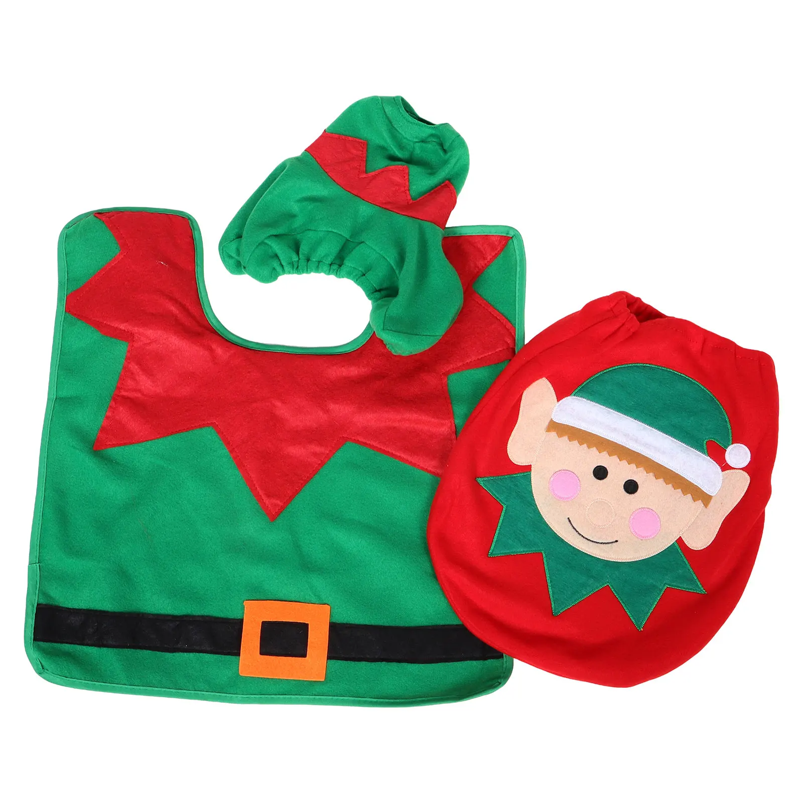 

3 pcs Toilet Seat Rug Set For Bathroom Decoration Patterned Toilet Lid Bathroom Decoration Cover Tank Cover Bath Mat
