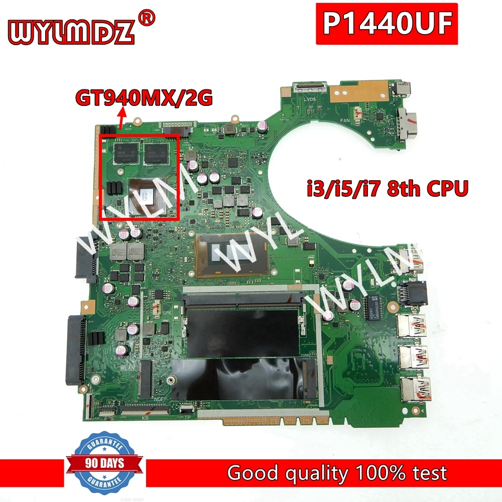 

P1440UF 4GB RAM i3/i5/i7 8th CPU notebook Mainboard For Asus P1440 P1440U P1440UA P1440UF Laptop Motherboard