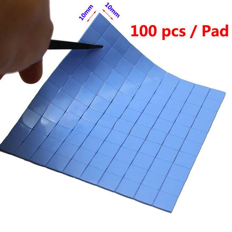 

Blue 100mmx100mmx1mm GPU CPU Heatsink Cooling Thermal Conductive Silicone Pad