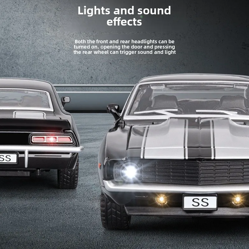 1:32 SS Supercar Alloy Car Model Sound and Light Pull Back Children's Toy Collectibles Birthday gift