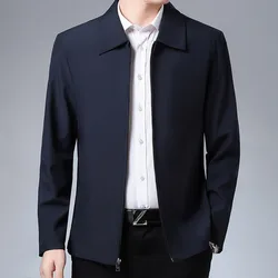 Jane-48  Middle-aged and Elderly Coat Men's Spring and Autumn Lapel Jacket Business Men's Loose Men's Casual Jacket Men's Tops