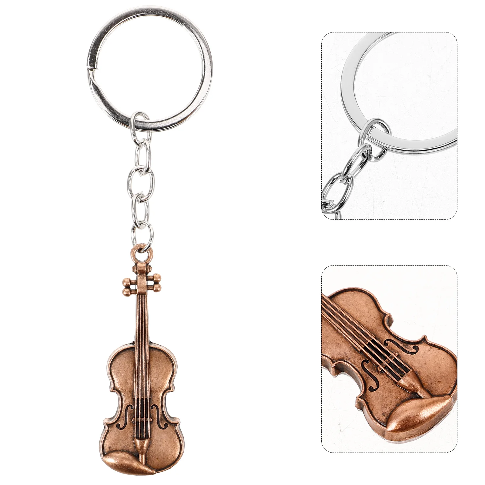 

Vintage Guitar Keychain Small Violin Accessories Shaped Charms Zinc Alloy Music Keyring Durable Elegant Stylish Lightweight