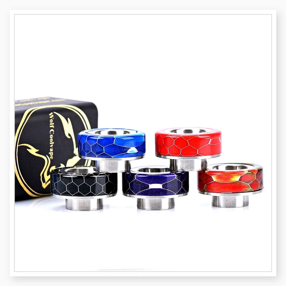Wolfcoolvape 810 Wide Bore Drip Tip - 22mm 316 Stainless Steel Resin for Valkyrie RTA & Trilogy 30mm RTA