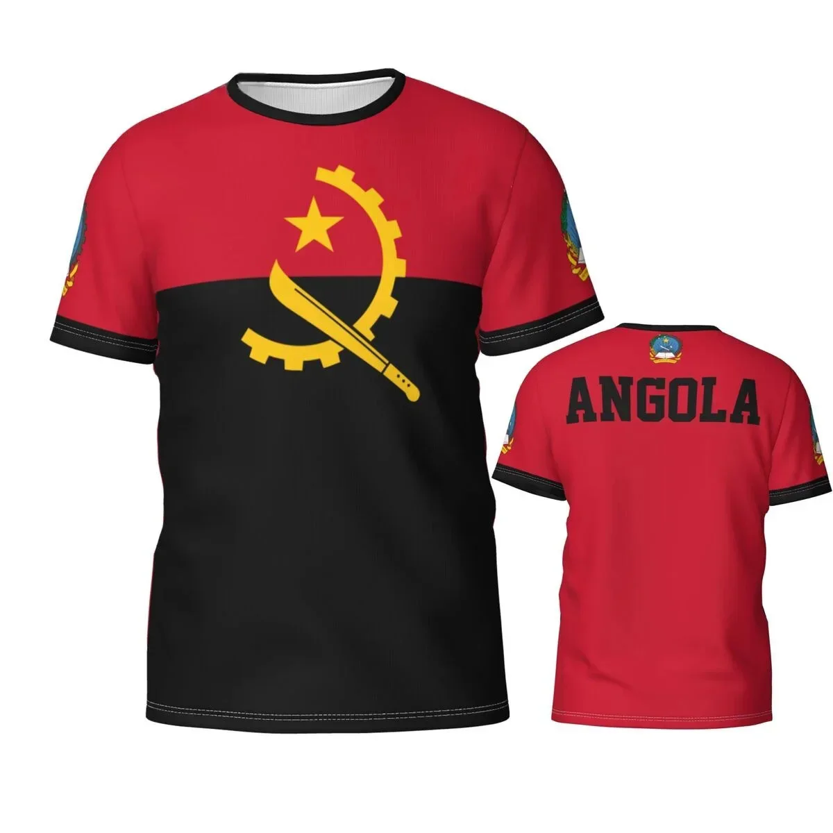 Angolan Flag 3D Print High Quality T-Shirts Outdoor Casual Loose Personality T Shirt Summer Unisex Breathable Sports Tops