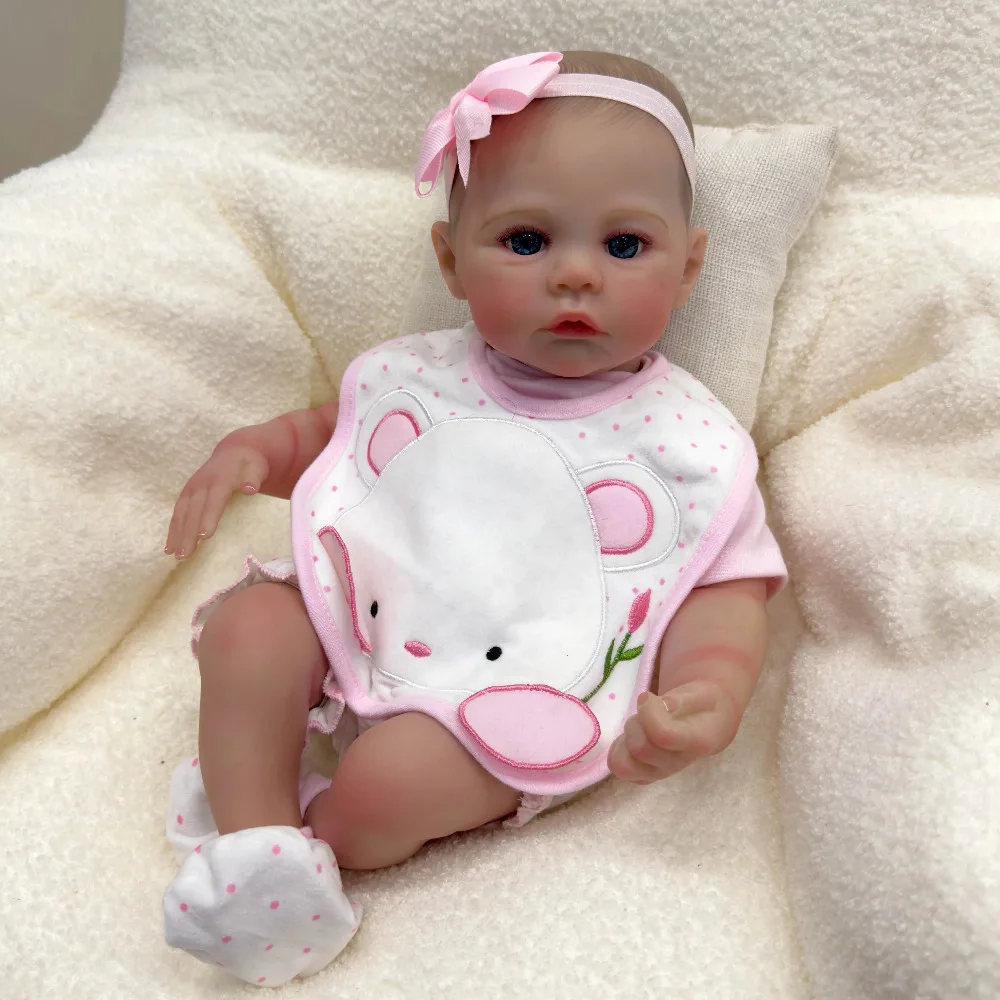 

18inch Soft Body Reborn Baby Doll Meadow High Quality Realistic Newborn Baby 3D Painted Skin with Visbile Veins Bebe Reborn Toys