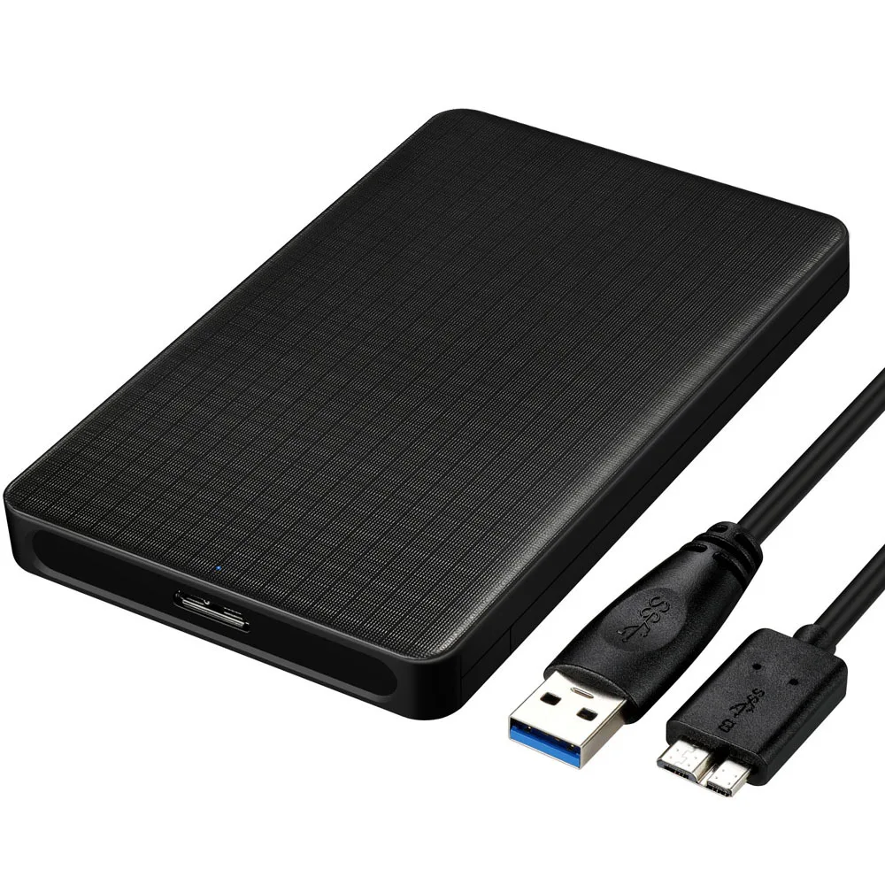 UTHAI 2.5-Inch SATA Hard Drive Enclosure USB 3.0 SSD Slide Cover Portable Installation Grid Texture for Data Storage
