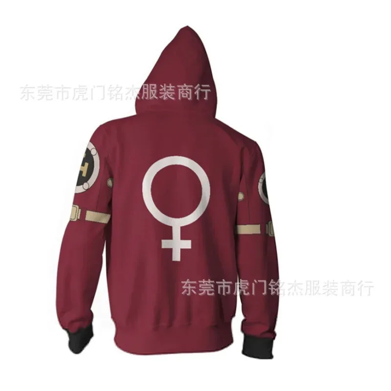 Guilty Gear Bridget Cosplay Hoodie 3D Printed Hooded Sweatshirt Men Women Halloween Casual Streetwear Zip Up Jacket Coat