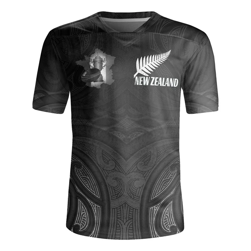 

3D Новая Зеландия Футболки с принтом регби и v-образным вырезом NZ Maori Silver Fern With Star Tattoo Anzac Графическая футболка Винтажные футболки с v-образным вырезом