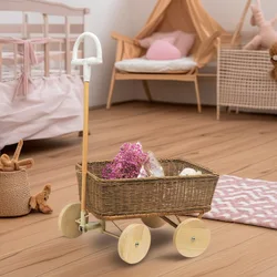 Nordic Woven Storage Cart Children's Toys Organize Baskets Hand Woven Home Decorative Cart Exquisite and Durable Storage Baskets