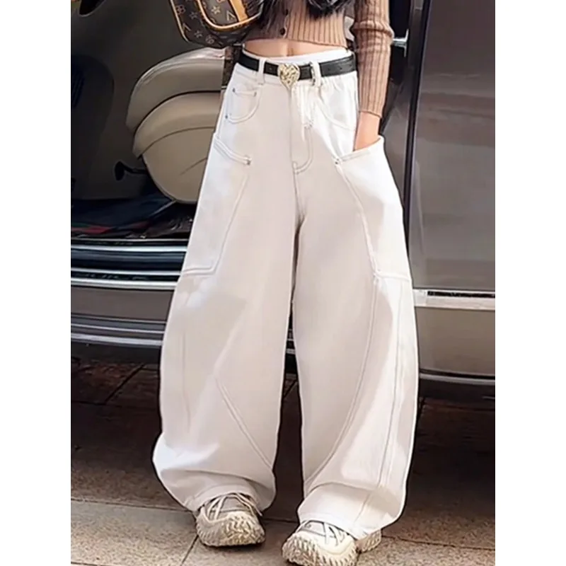 American Autumn Kids Girls Jeans UNITIM Young Teens Girls Girls Denim Pants Loose Versatile 4-14Yrs Junior Girls Straight Pants – Detail 9