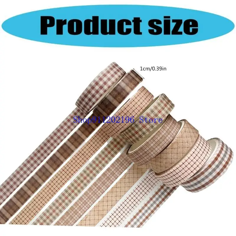 P82A 8Roll Aesthetic Decorative Tape for Scrapbooking Photo Album Journal Notebook